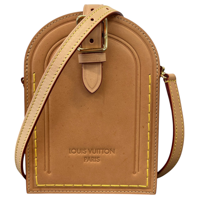 Women's Name Tag XL Crossbody Bag Beige