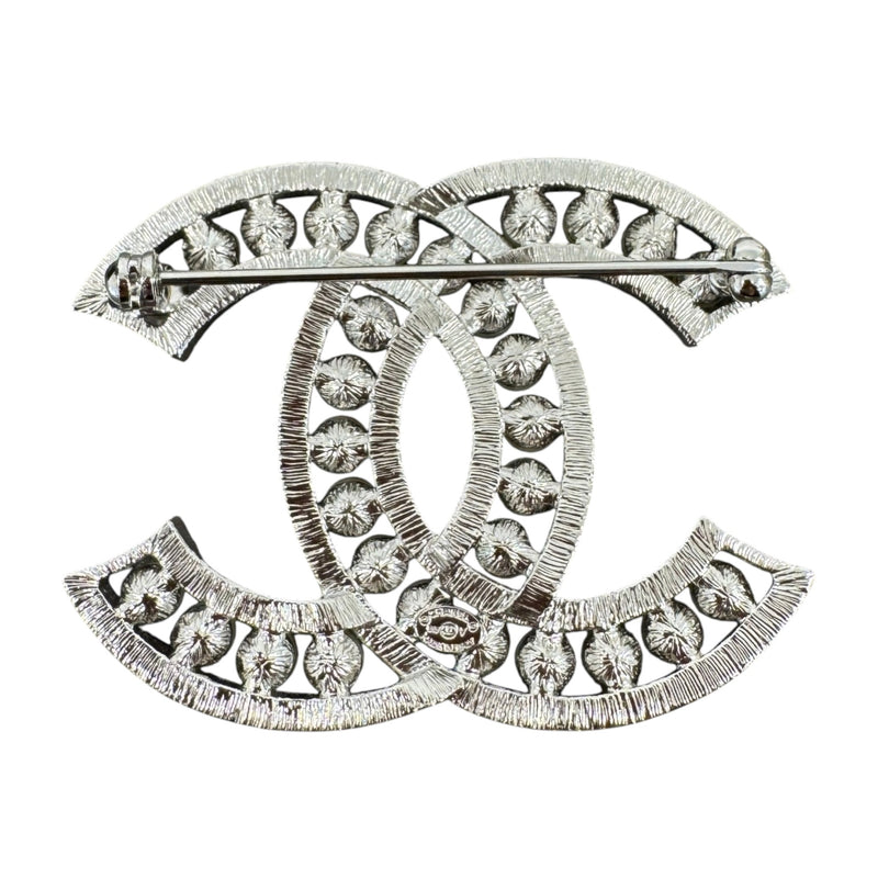 Women's Cc Logo Pear Brooch Silver