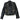 Women's Quilted Shoulder Pad Zip Up Jacket Black Size M