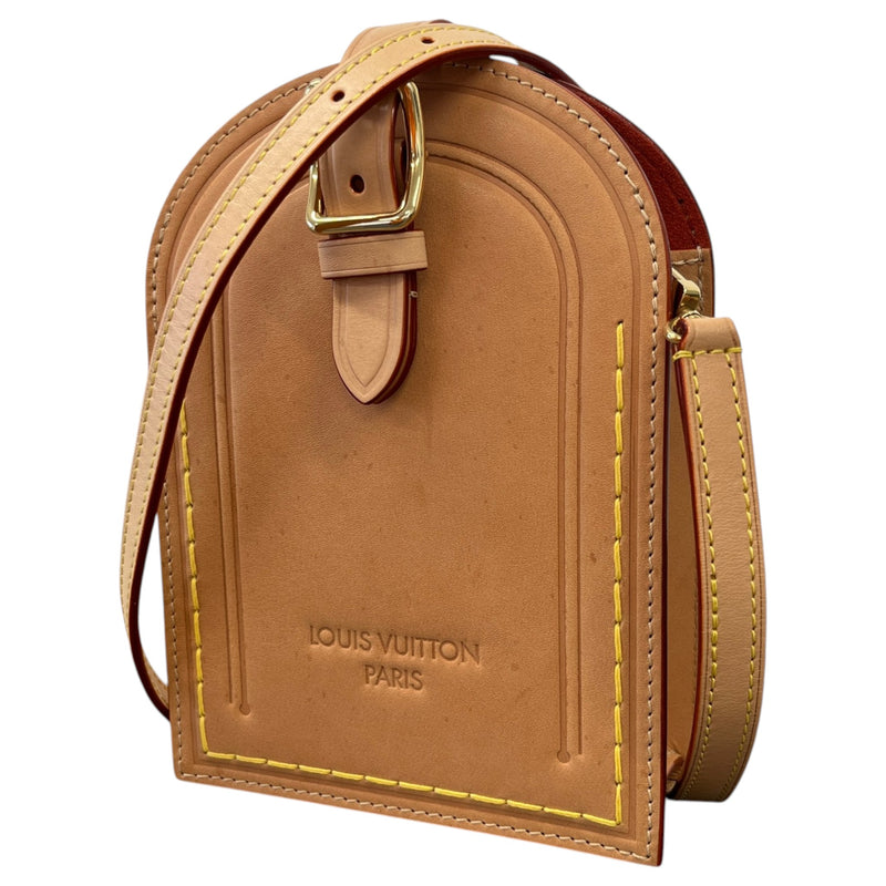 Women's Name Tag XL Crossbody Bag Beige