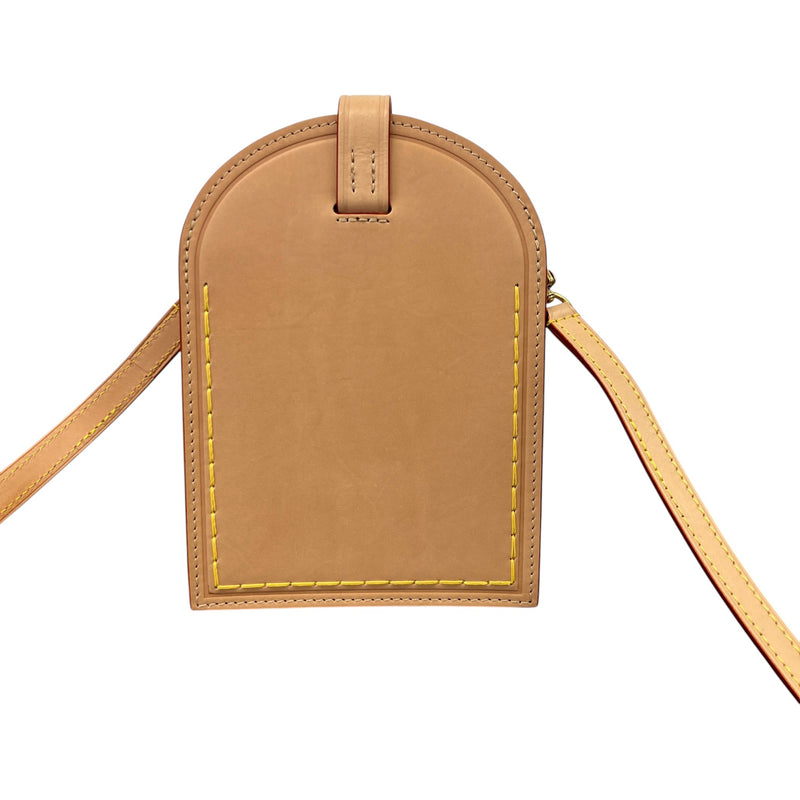 Women's Name Tag XL Crossbody Bag Beige