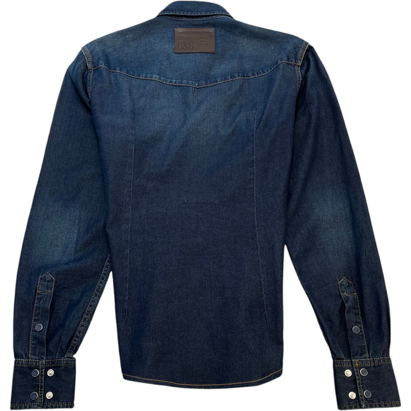 Men's Tab Logo Long Sleeve Shirt Navy Size XL