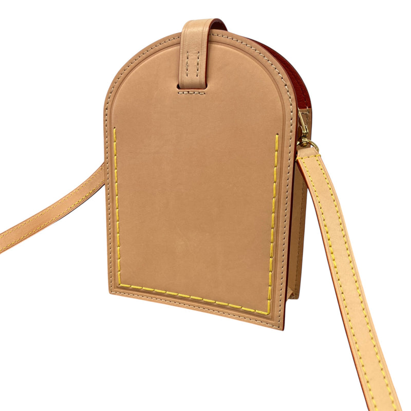 Women's Name Tag XL Crossbody Bag Beige