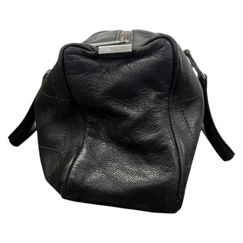 Women's Lambskin Chocolate Bar Boston Bag Black