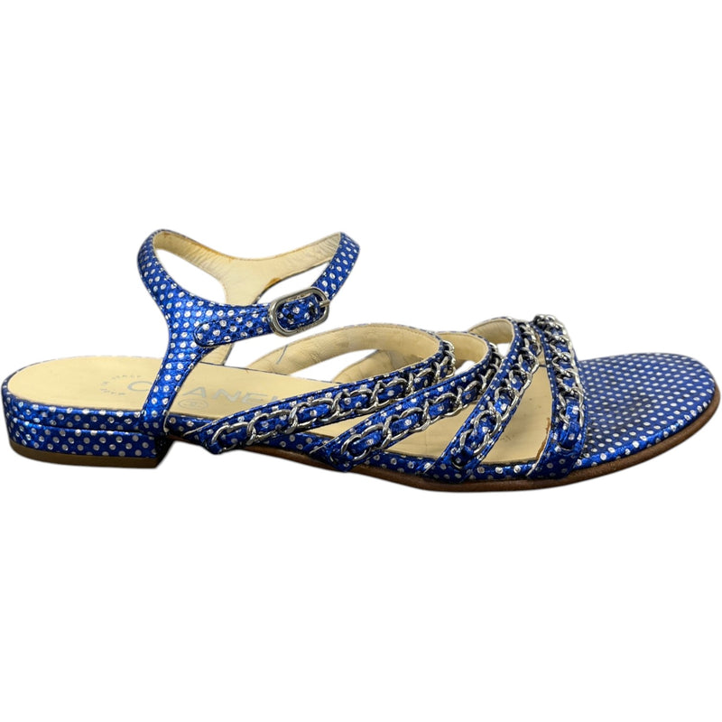 Women's Polka Dot Chain Sandals Blue Size EU 36.5 / UK 3.5