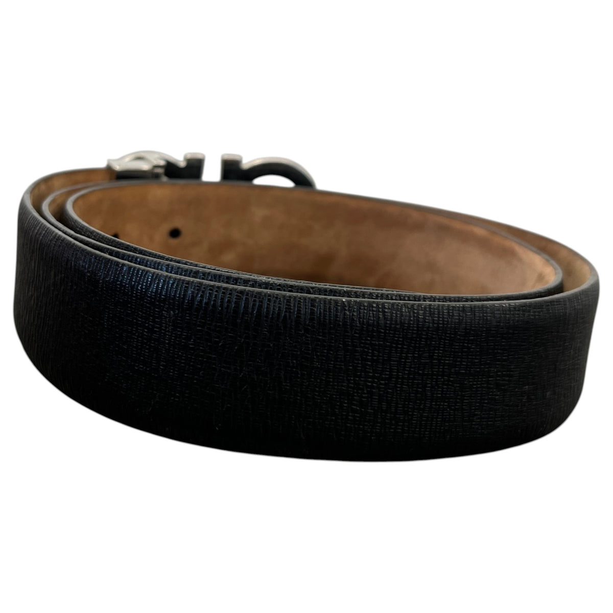 Men's Adjustable Reversible Gancini Belt Black Size 34" - Photo 2