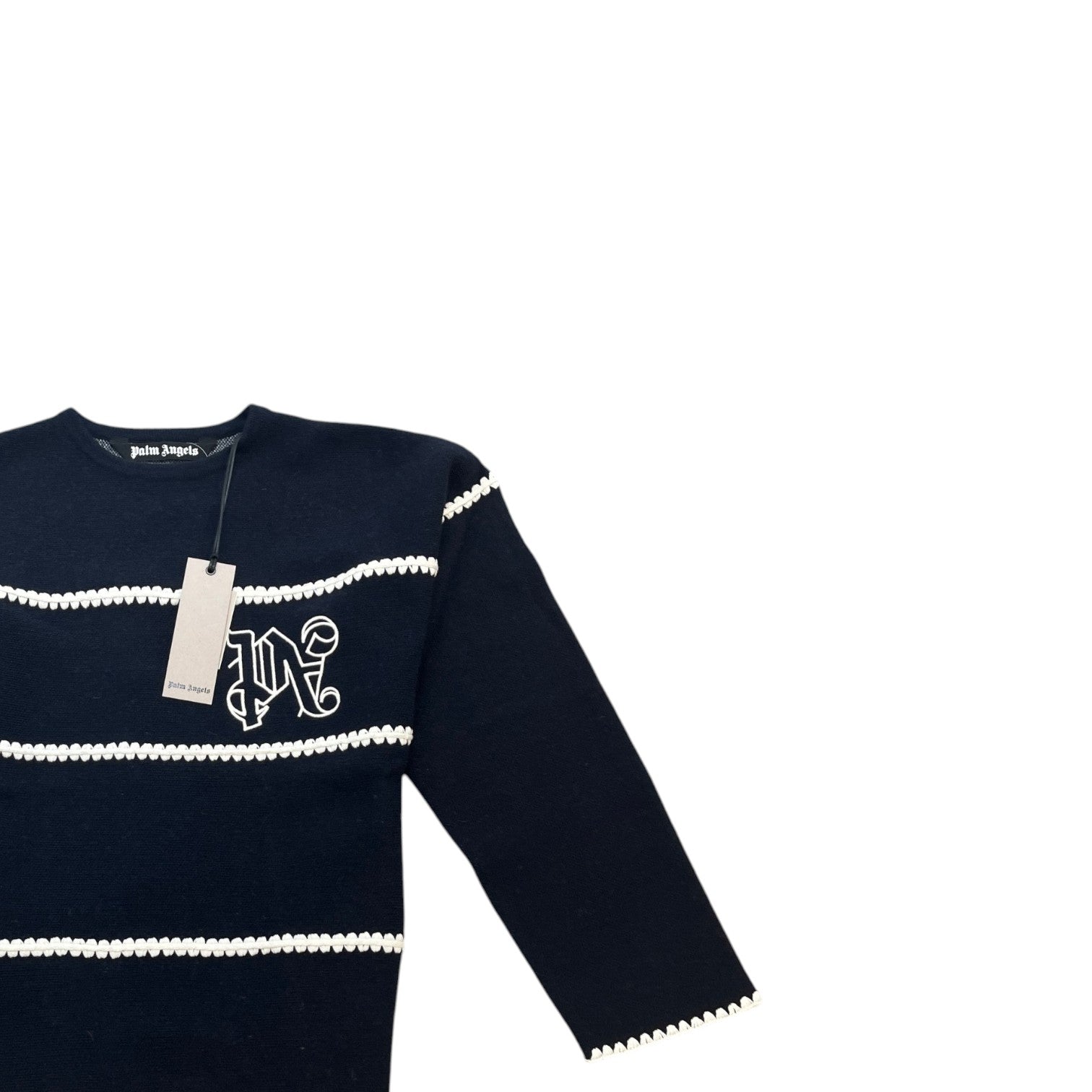 Men's Pa Monogram Stripe Sweatshirt Navy Size S - Photo 3