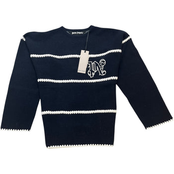 Men's Pa Monogram Stripe Sweatshirt Navy Size S
