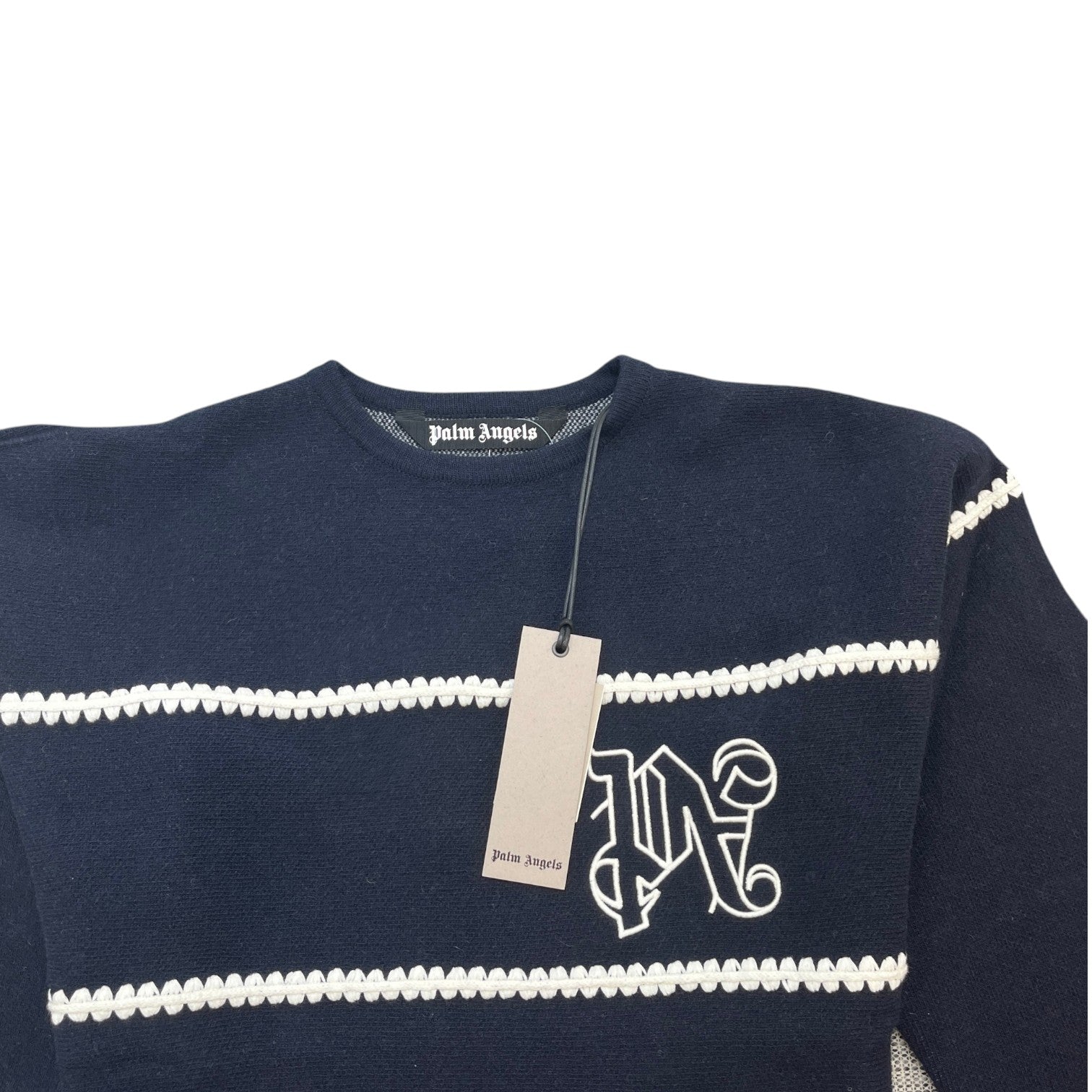 Men's Pa Monogram Stripe Sweatshirt Navy Size S - Photo 5