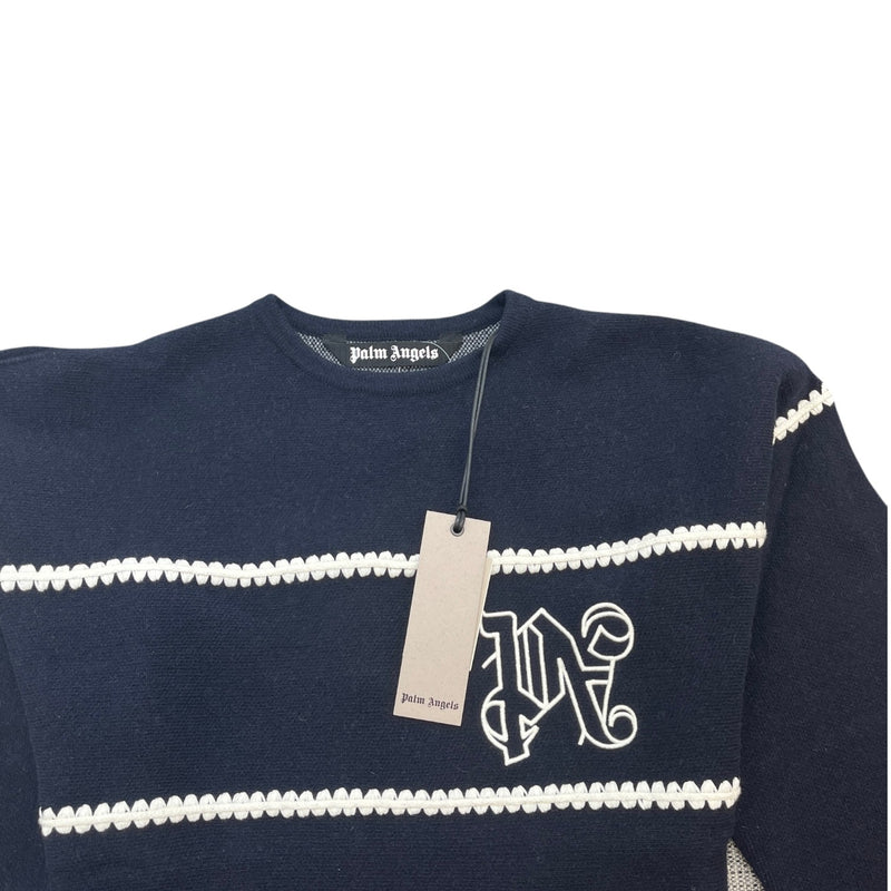 Men's Pa Monogram Stripe Sweatshirt Navy Size S