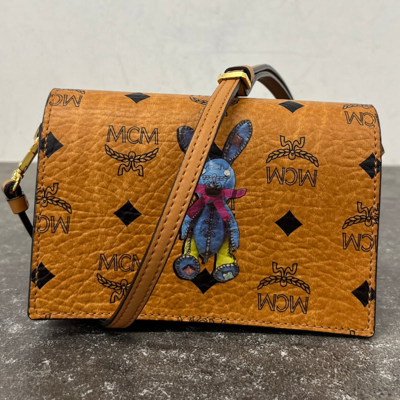 Women's Visetos Rabbit Crossbody Bag Brown