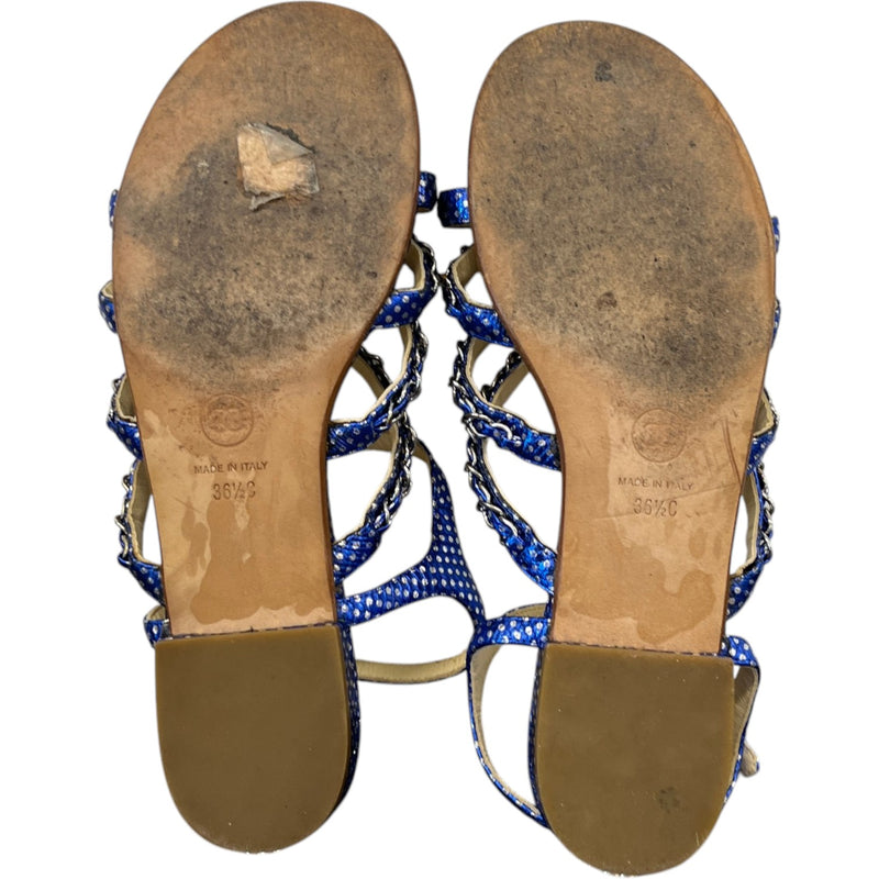 Women's Polka Dot Chain Sandals Blue Size EU 36.5 / UK 3.5