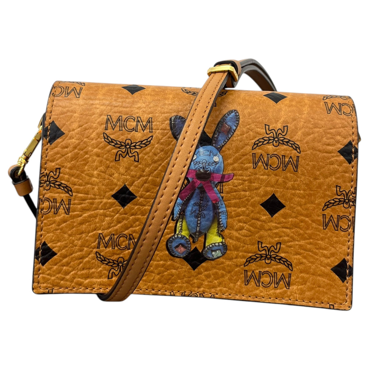 Women's Visetos Rabbit Crossbody Bag Brown - Photo 1