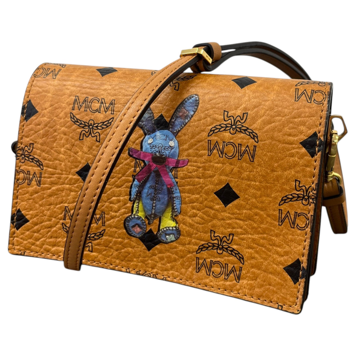 Women's Visetos Rabbit Crossbody Bag Brown - Photo 5