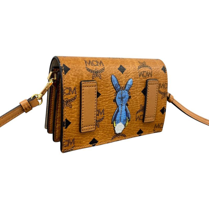 Women's Visetos Rabbit Crossbody Bag Brown