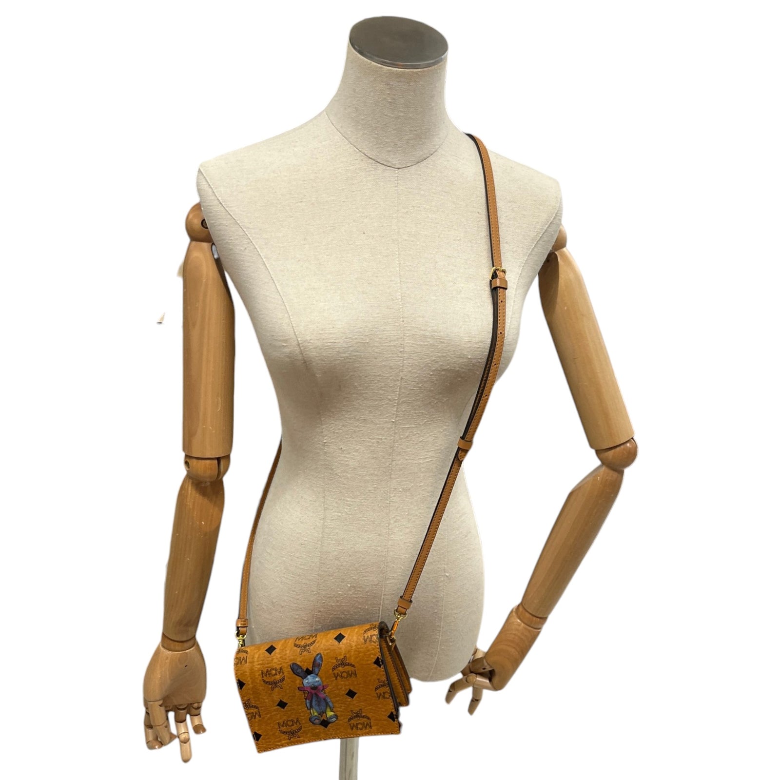 Women's Visetos Rabbit Crossbody Bag Brown - Photo 2