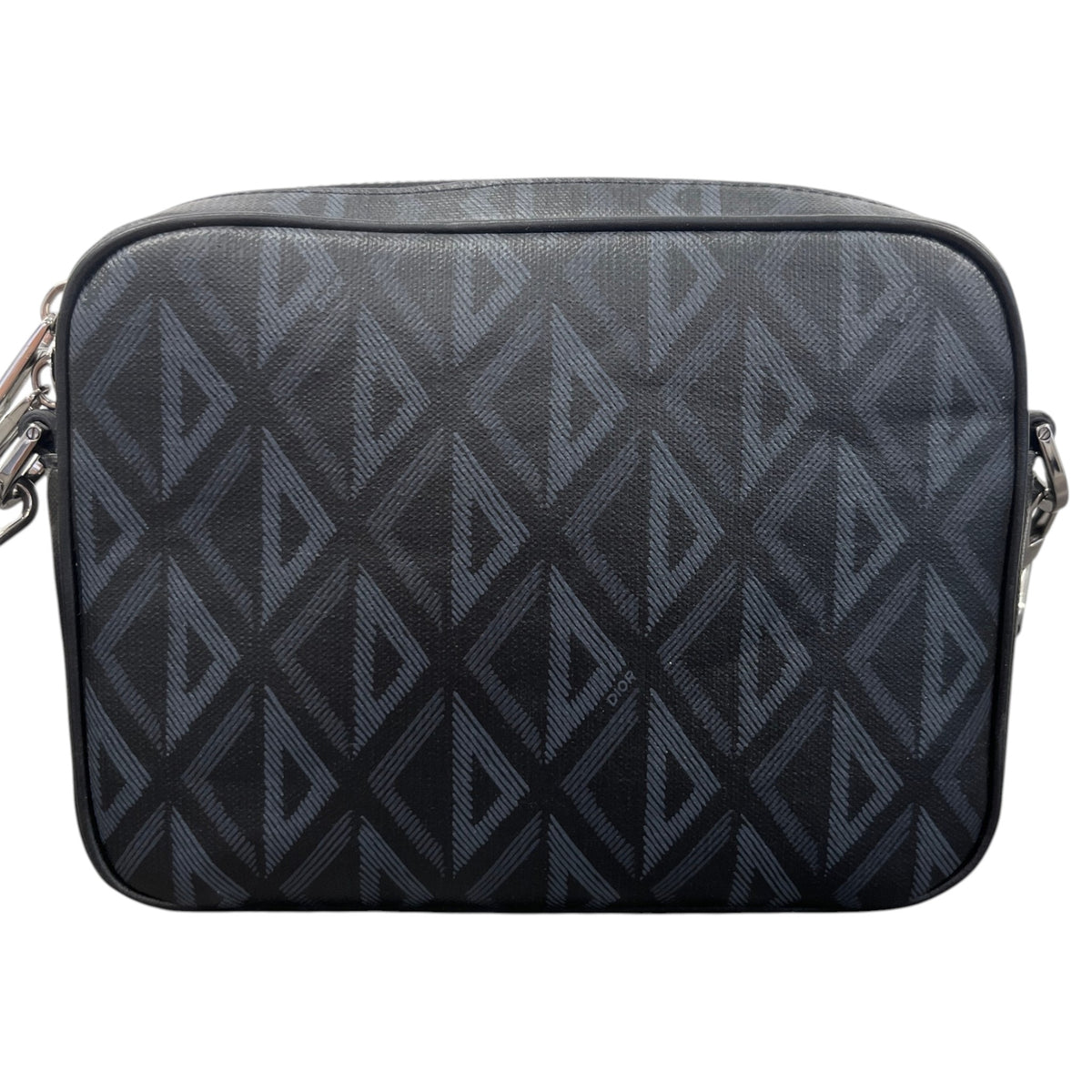 Men's Diamond Print Messenger Bag Black - Photo 3
