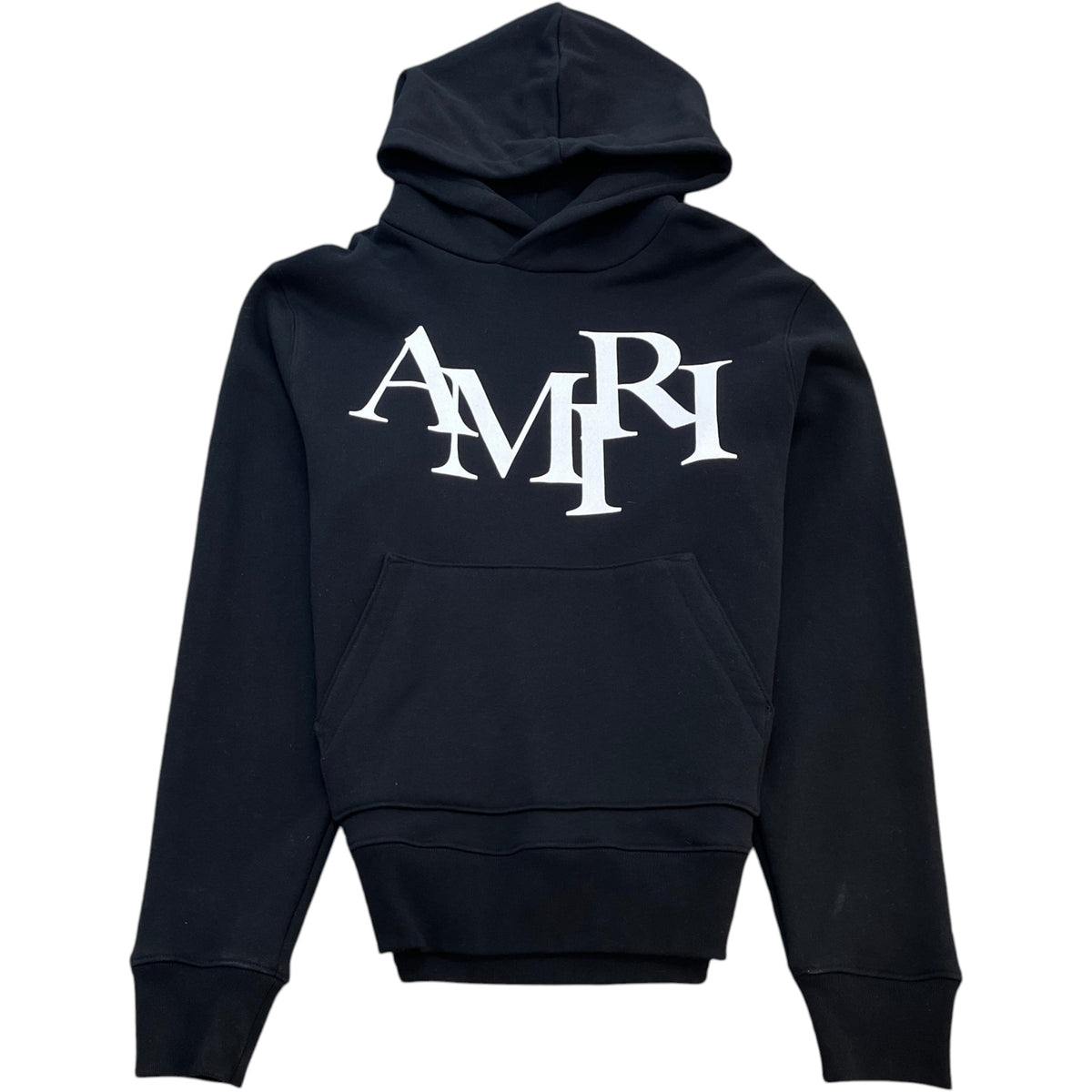 Men's Staggered Logo Print Hoodie Black Size M - Photo 1