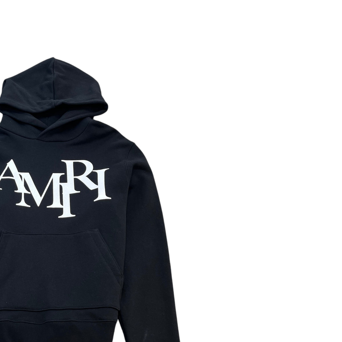 Men's Staggered Logo Print Hoodie Black Size M - Photo 3