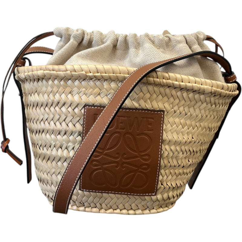 Women's Paula'S Ibiza Woven Drawstring Bucket Bag Beige