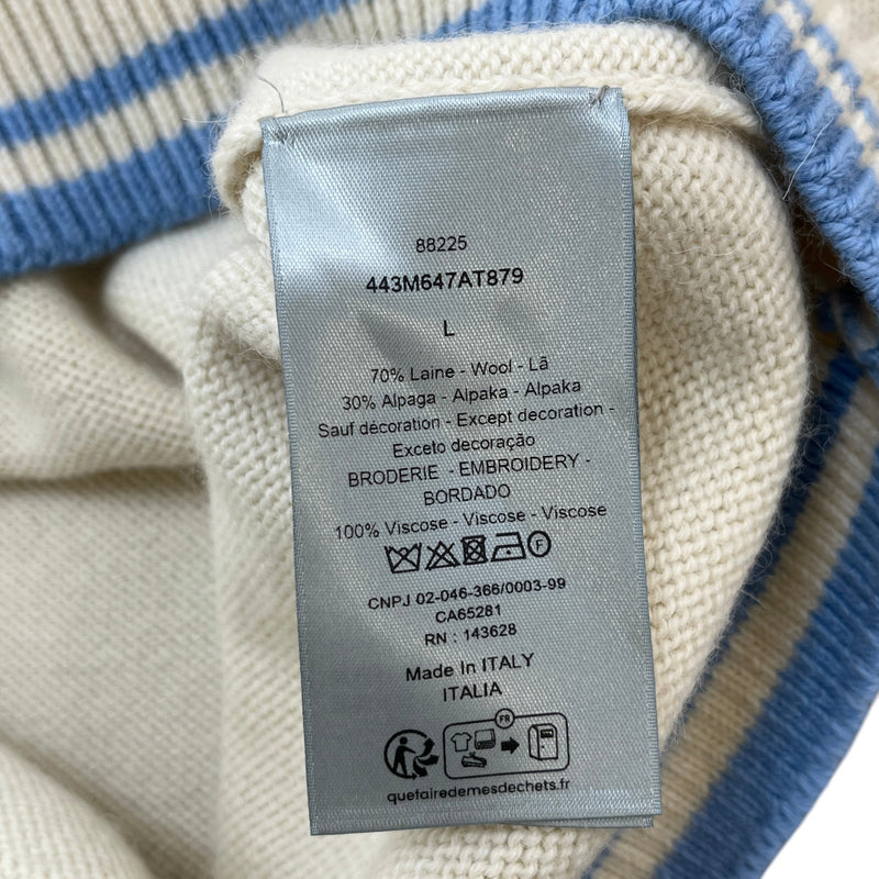 Men's Embroidered Logo Sweatshirt Beige Size L