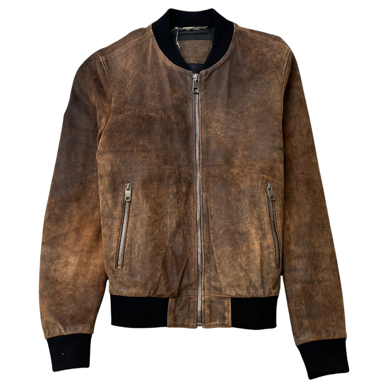 Men's Vintage Effect Bomber Jacket Brown Size IT 44 / XS - Photo 1
