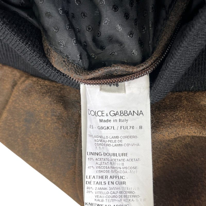 Men's Vintage Effect Bomber Jacket Brown Size IT 44 / XS