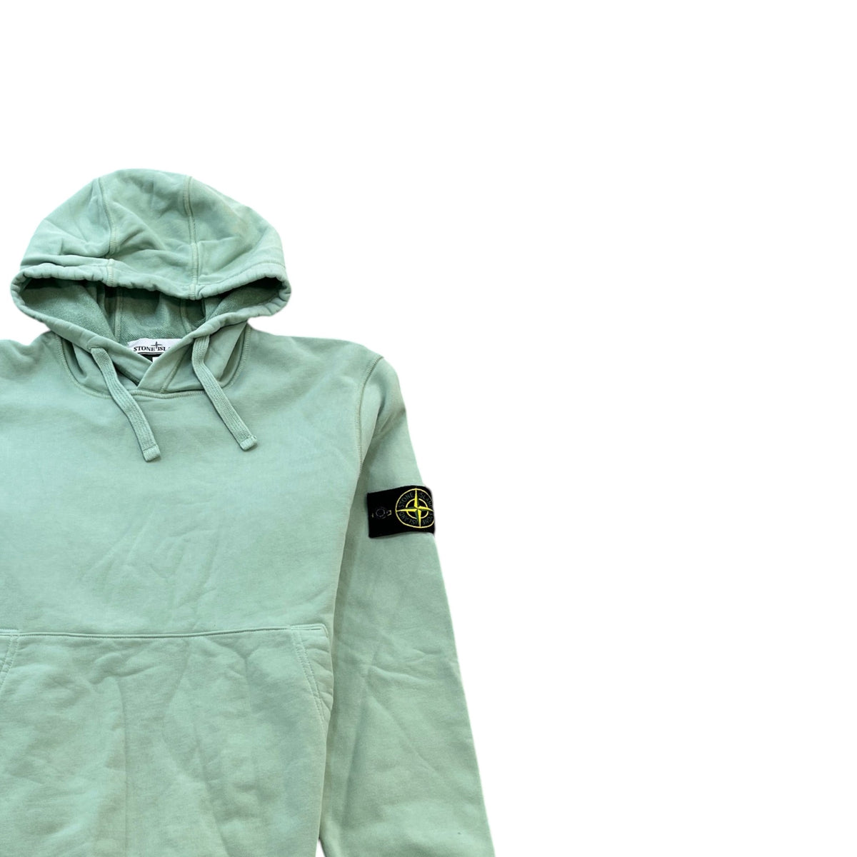 Men's Applique Logo Hoodie Green Size L - Photo 3