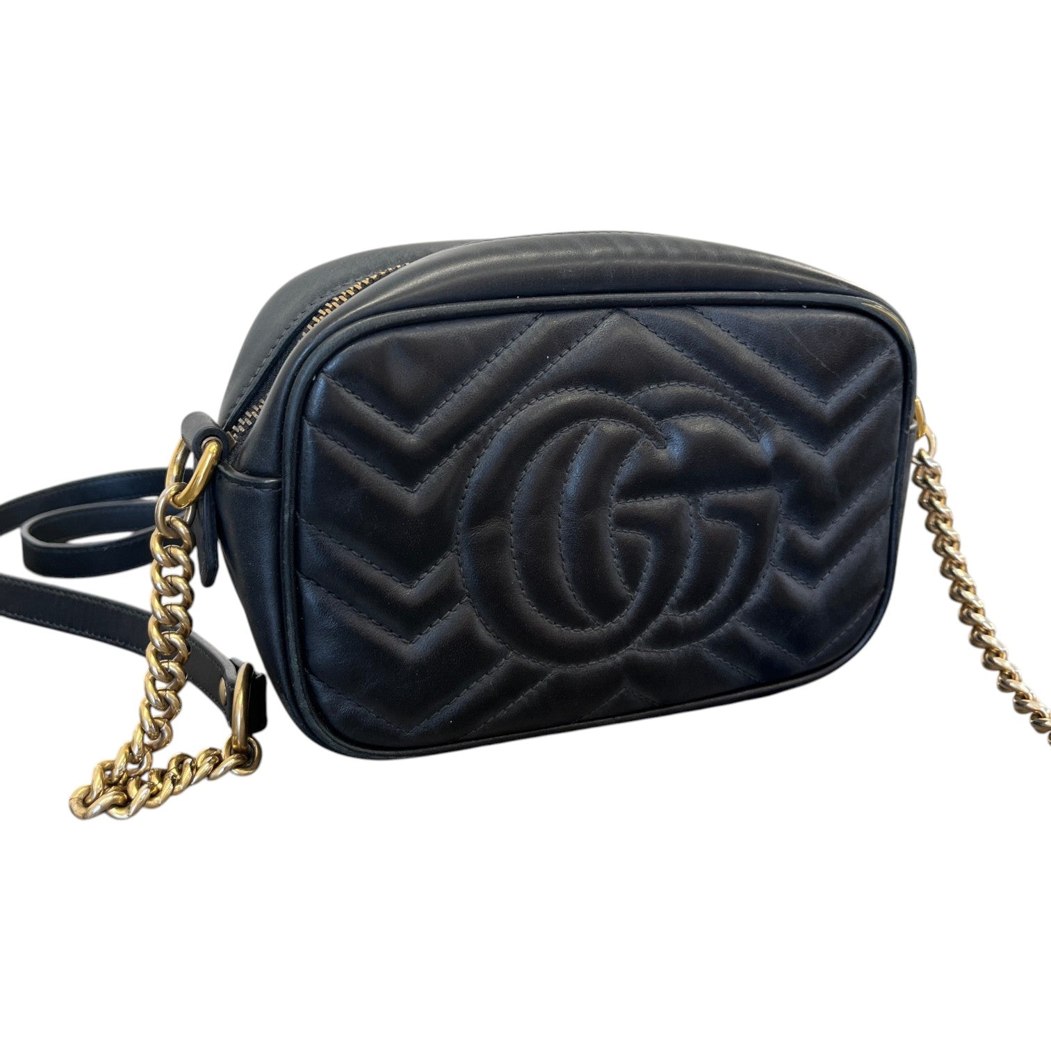 Women's Gg Marmont Mini Camera Bag Black - Photo 7
