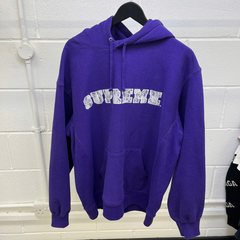 Men's Lace Hoodie Purple Size L
