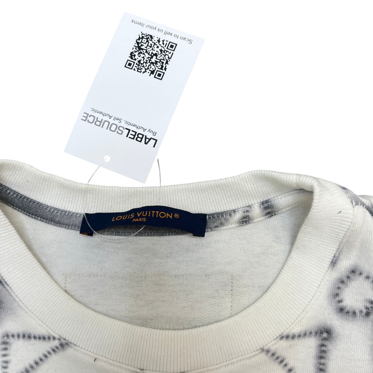 Men's Shibori Tie-Dye Monogram T-Shirt White Size XS - Photo 5