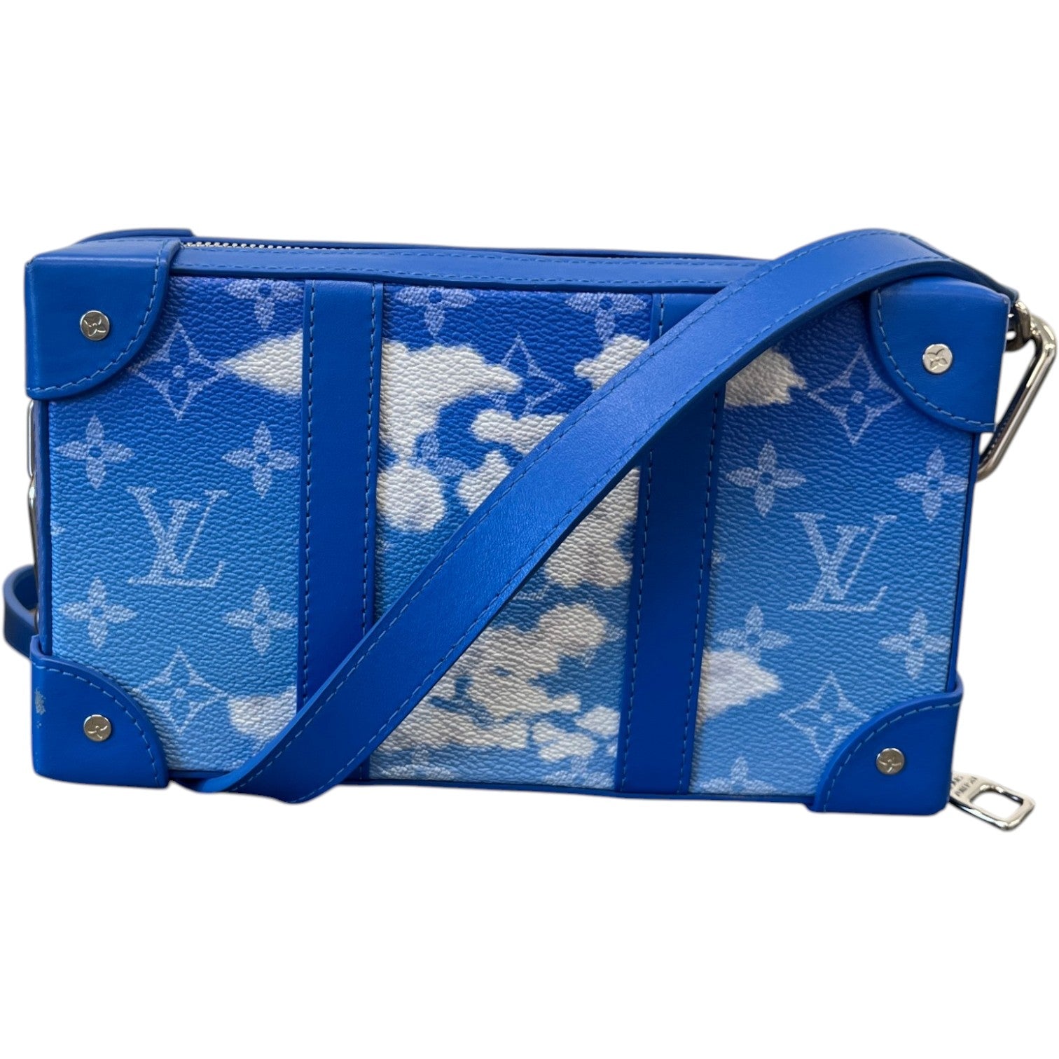 Men's Monogram Cloud Soft Trunk Wallet Messenger Bag Blue - Photo 1