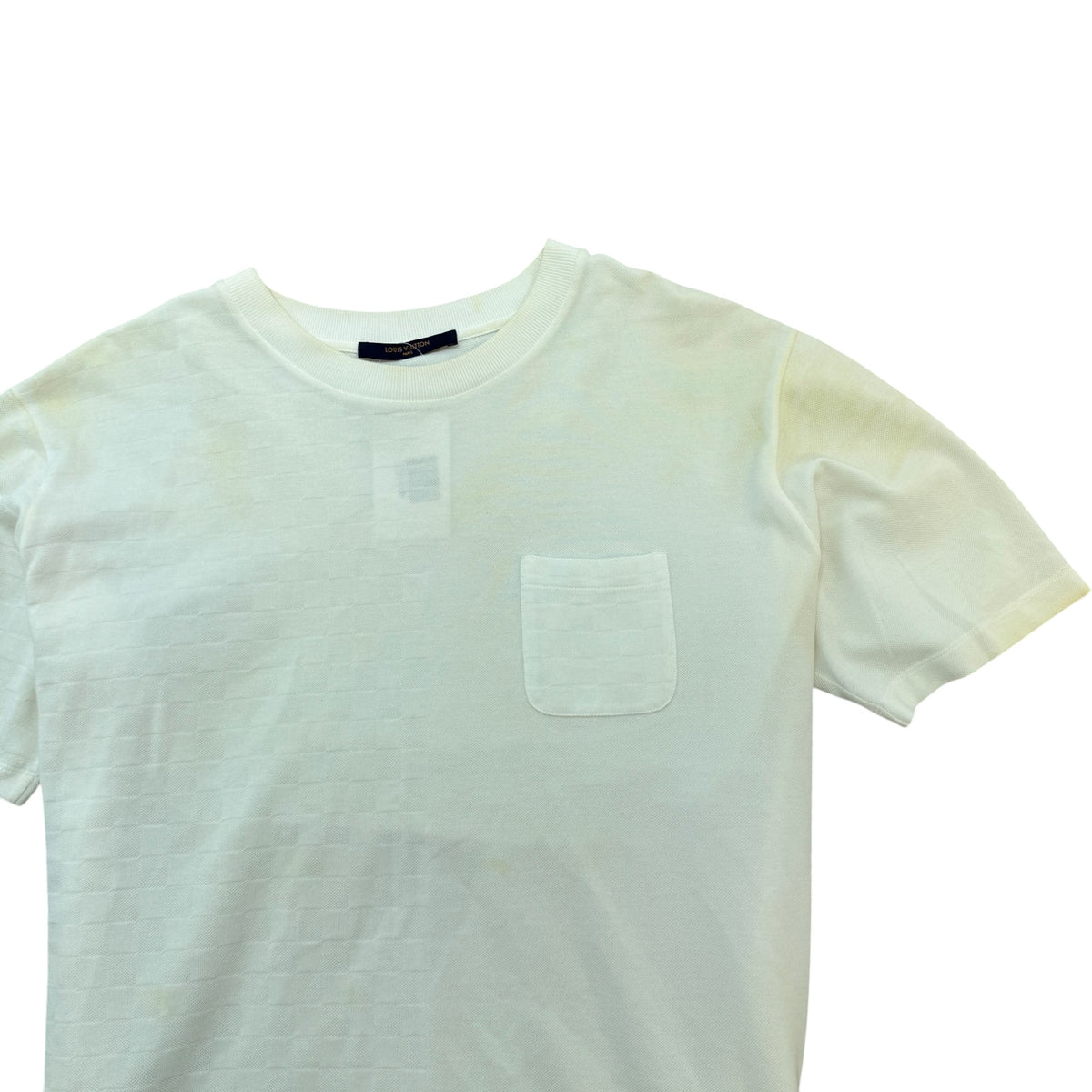 Men's Damier Pocket T-Shirt Cream Size XXL - Photo 3
