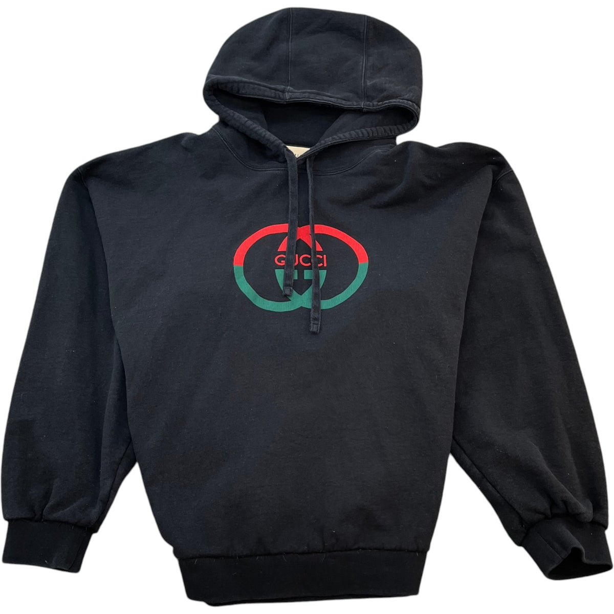 Men's Logo Print Hoodie Black Size XL - Photo 1
