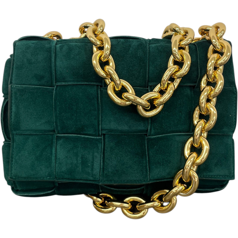 Women's Intrecciato Padded Chain Cassette Bag Green