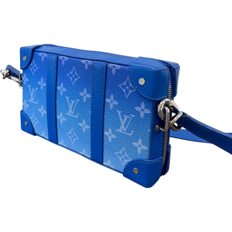 Men's Monogram Cloud Soft Trunk Wallet Messenger Bag Blue