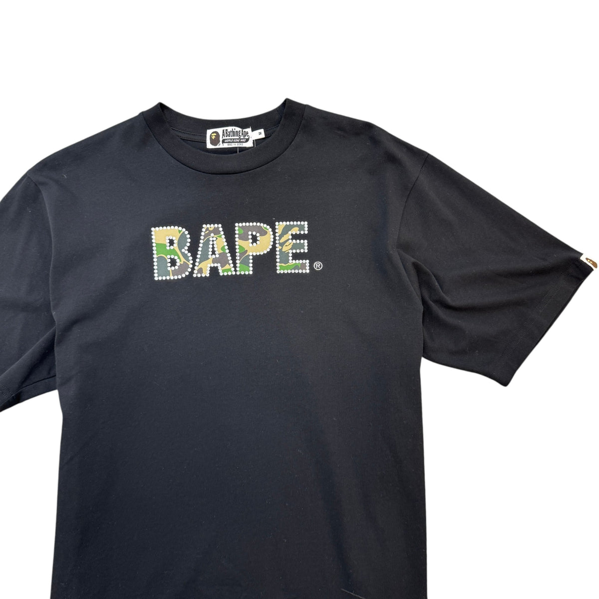 Men's Rhinestone Logo T-Shirt Black Size M - Photo 3