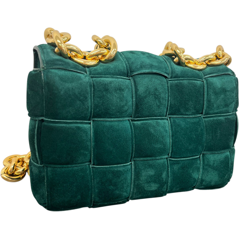 Women's Intrecciato Padded Chain Cassette Bag Green