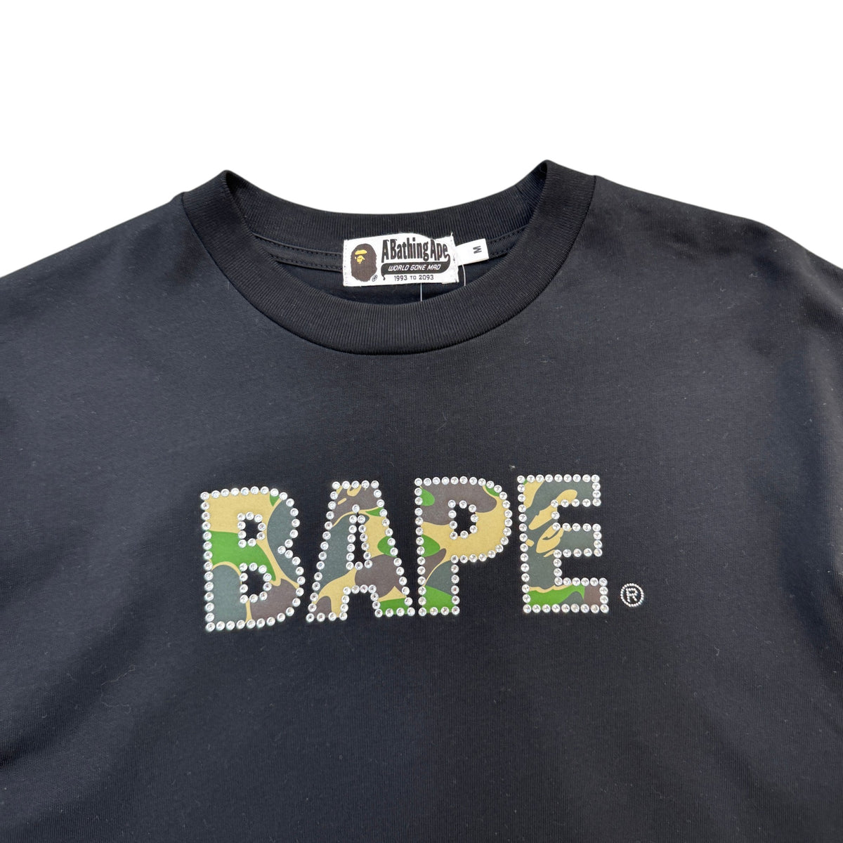 Men's Rhinestone Logo T-Shirt Black Size M - Photo 4