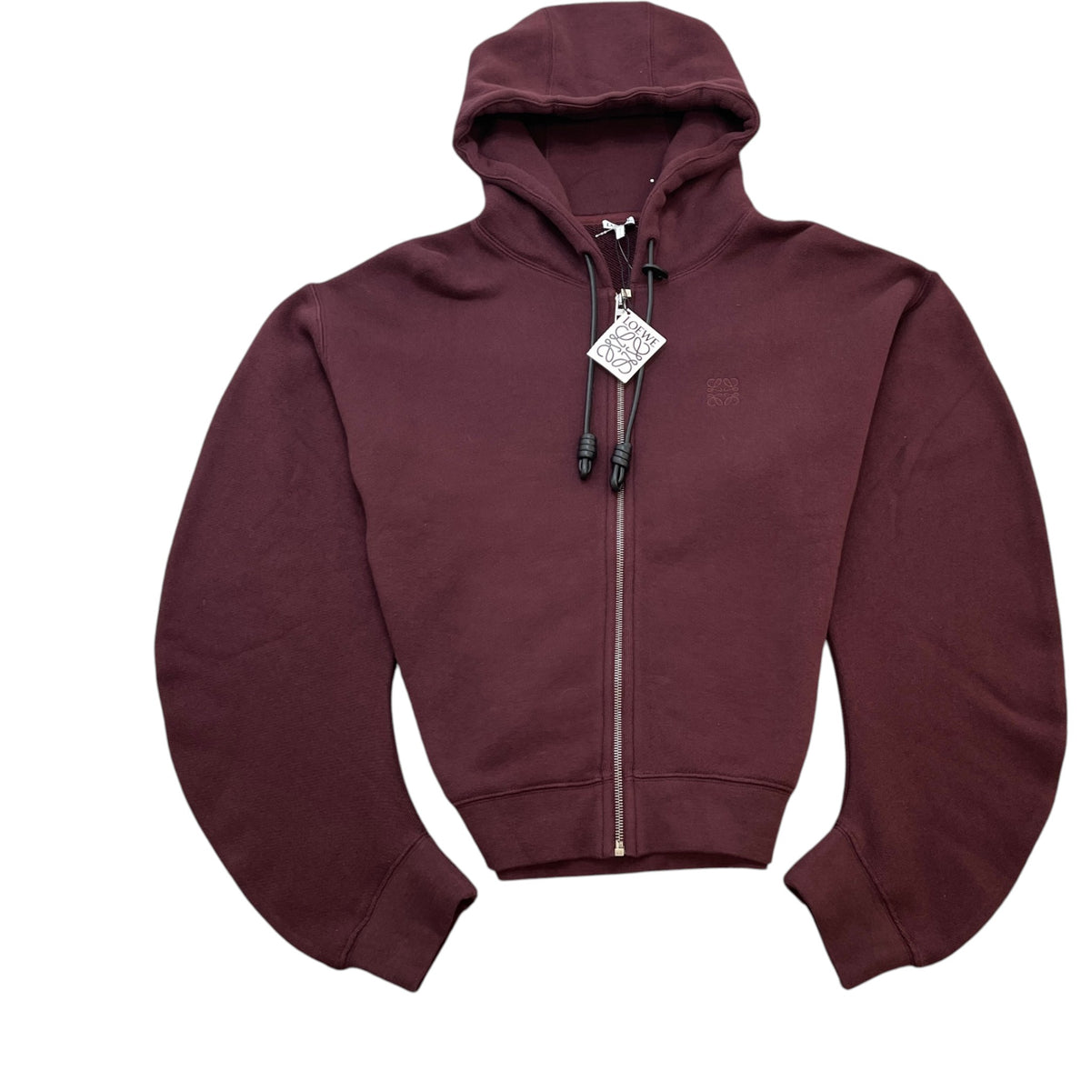Women's Anagram Embroidered Zip Up Hoodie Burgundy Size L / UK 12 - Photo 1
