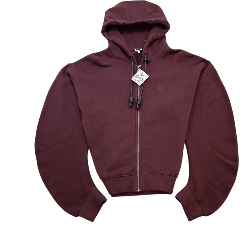 Women's Anagram Embroidered Zip Up Hoodie Burgundy Size L / UK 12