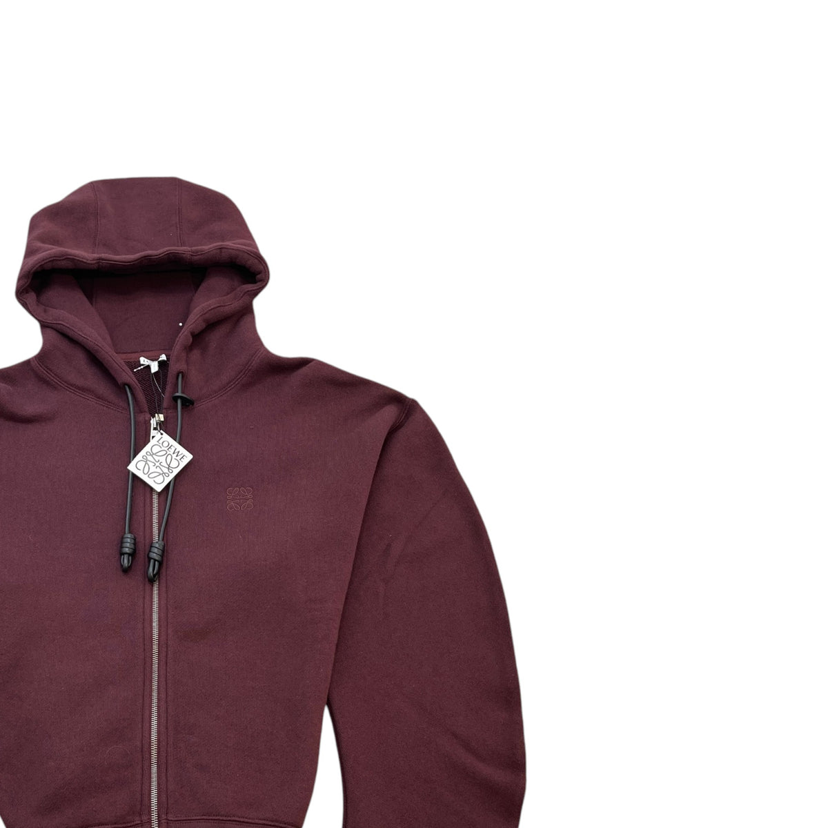 Women's Anagram Embroidered Zip Up Hoodie Burgundy Size L / UK 12 - Photo 3