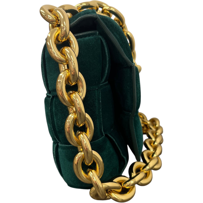 Women's Intrecciato Padded Chain Cassette Bag Green