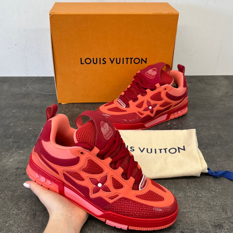 Men's Lv Skate Low Trainers Red Size EU 42 / UK 8