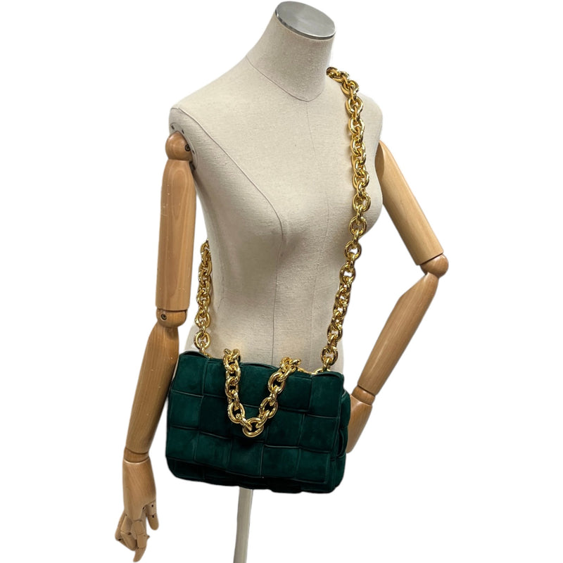 Women's Intrecciato Padded Chain Cassette Bag Green