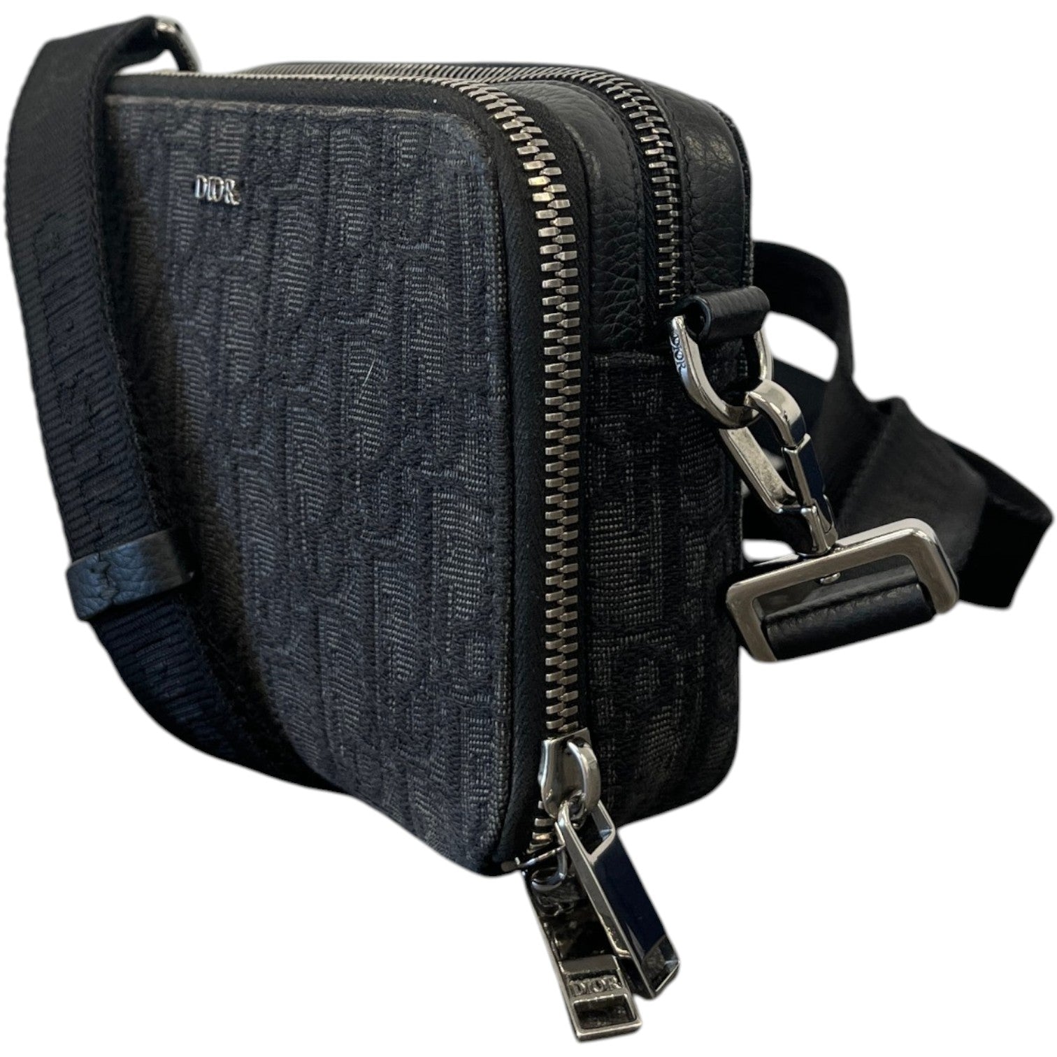 Men's Oblique Jacquard Zipped Bag Black - Photo 3