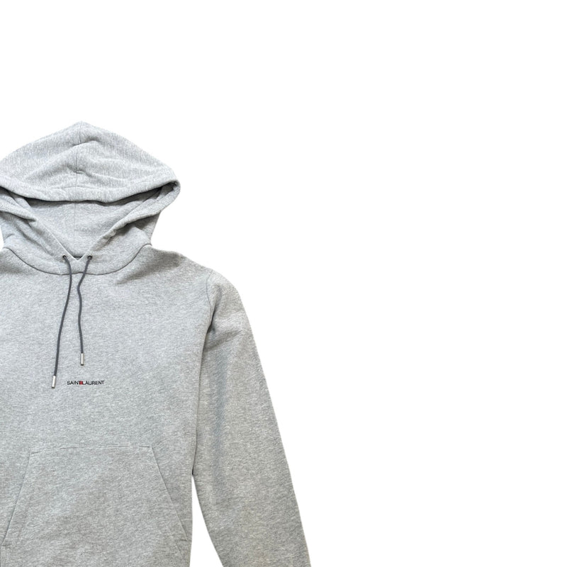 Men's Logo Print Hoodie Grey Size XS