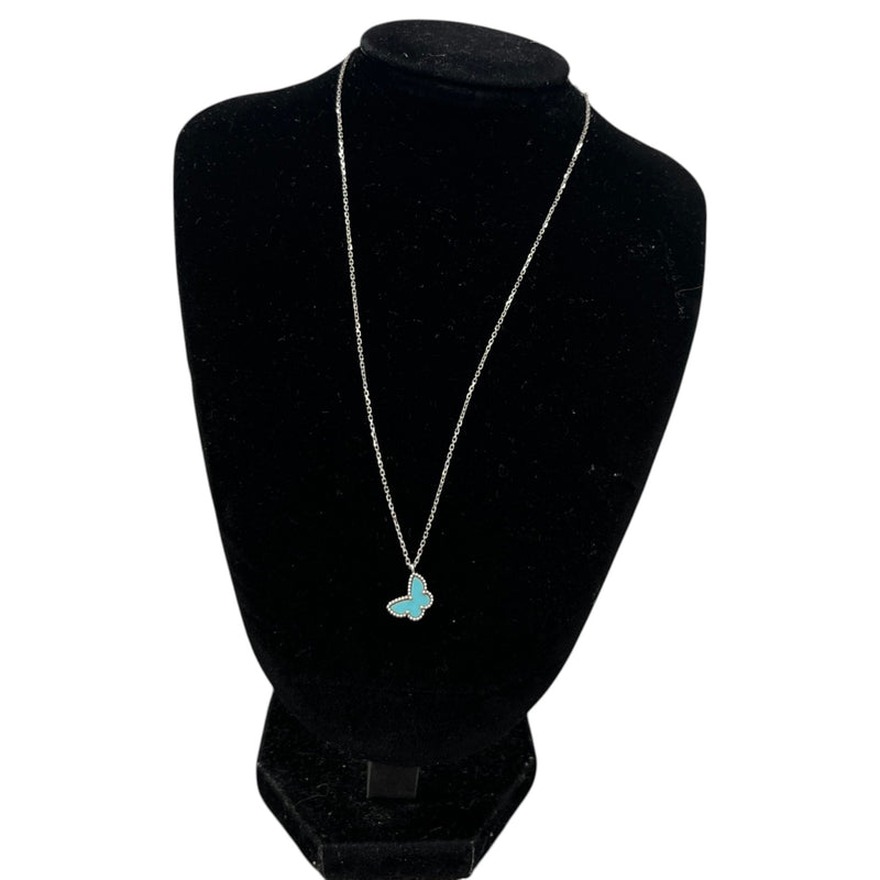Women's Sweet Alhambra Butterfly Pendant Necklace Silver