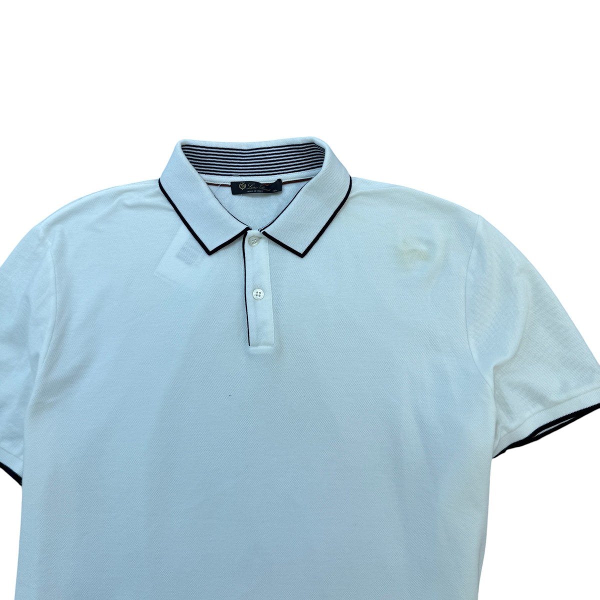 Men's Striped Tipping Polo Shirt White Size XL - Photo 5
