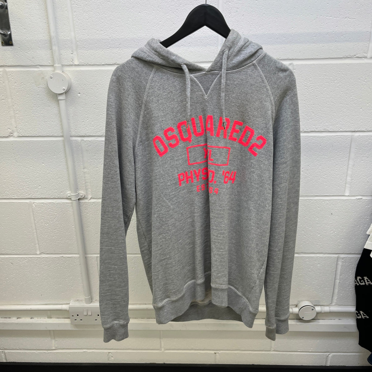 Men's Logo Print Hoodie Grey Size L - Photo 7